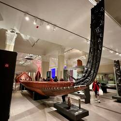 The last great Maori war canoe used in battle carved from a single tree.