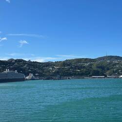 Queen Elizabeth is still at dock in Wellington
