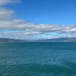 Wellington Harbour - the Inter-Islander is on the return journey from Picton.