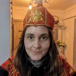 The traditional Kazakh outfit I nearly had to dance in!