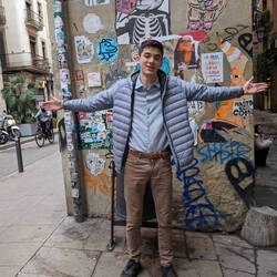 This is an apartment block behind Elliot. You wouldn't need a big screen.