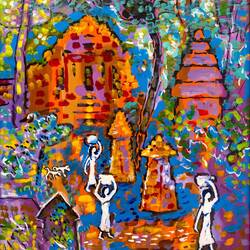 "Village Girls Followed by Two Dogs" ... by A. Smit @ Museum Pasifika — Nusa Dua ... Bali.