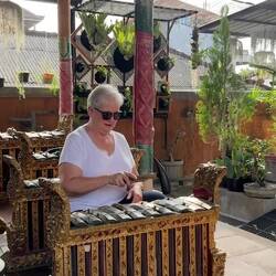 I get to try my hand at being a musician @ the Barong & Keris Dance venue — Bali, Indonesia.