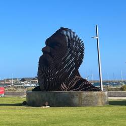 Woordanji Boodjar. A 6m high sculpture representing the Noonjar people, the first people of Bunbury