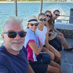 Off on the dolphin cruise of Bunbury bay.