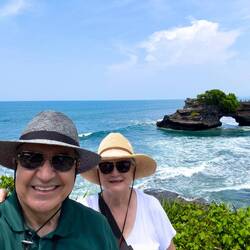 Pura Batu Bolong ... on the headland behind us ... from Pura Tanah Lot — Bali, Indonesia.