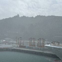 Five minutes later, the storm is here