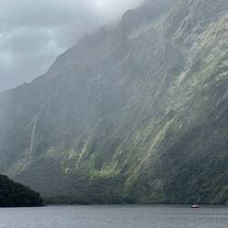 Mitre Peak shrouded in cloud