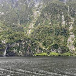 Check out the boat under the waterfall.