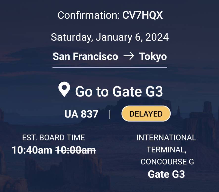 I'm not sure what that estimated time of boarding means. Any time before 10am tomorrow?