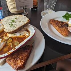 Eggs bene and cowboy beans - Yum!