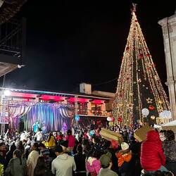 Children excited to hear from the Tres Reyes (three kings)