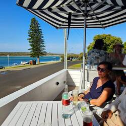 Evening drinks overlooking Augutsa where the Blackwood river flows in to the sea