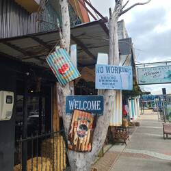 No working during drinking hours on the sign, nothing more needs to be said.