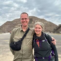 Now on the ground in front of Moon Pyramid