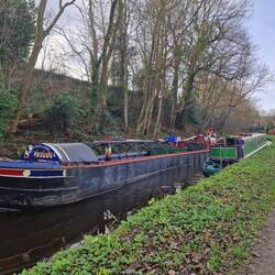 Being passed by the fuel boat at Chirk Bank
