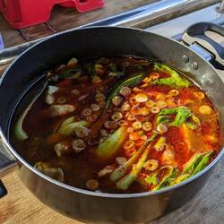 Fish hot pot for dinner