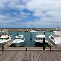 View from Skeetas ... our lunch spot — Geraldton, WA.