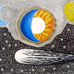 "Haley's Comet as it Passed Over the Land of My Ancestors" by S. Comeagain — Geraldton Art Museum.