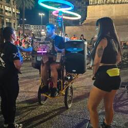 Fahrrad als Discomobil