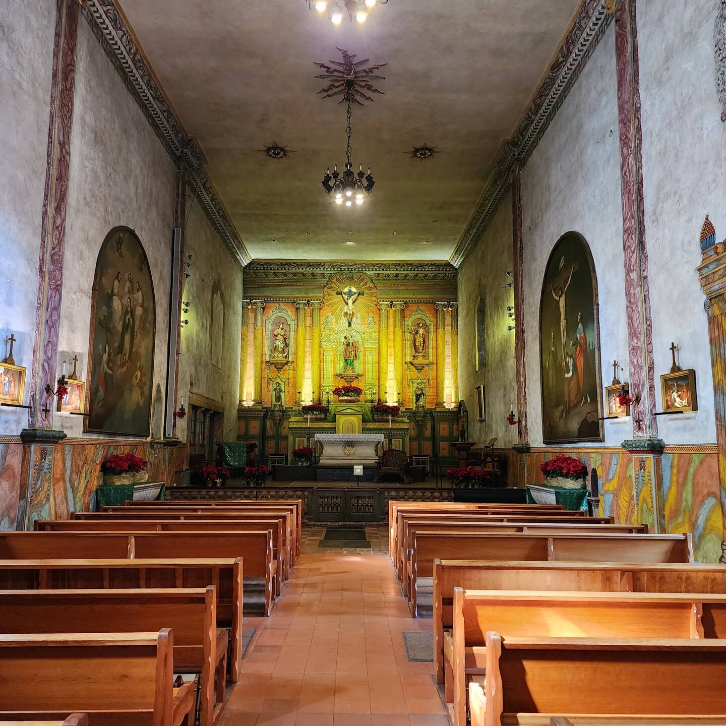 Inside the chapel in the Santa Barbara Mission