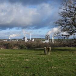 Chirk industrial estate, including the Mondelez factory grinding chocolate beans!