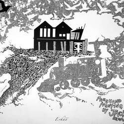 Mural consisting of historic scenes — Busselton, WA.