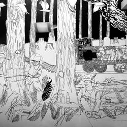 Mural consisting of historic scenes — Busselton, WA.