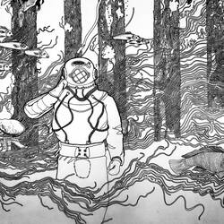 Mural consisting of historic scenes — Busselton, WA.