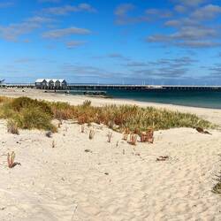 Panoramic view of the foreshore beach — Busselton, WA.