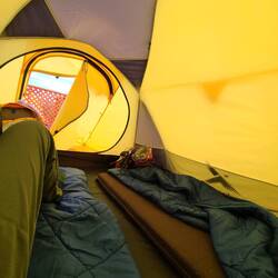 View from inside tent.