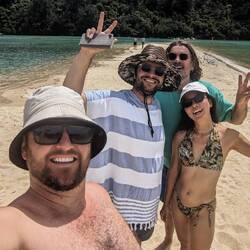 Enjoying the golden sands