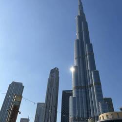 Looking back at the Burj from the lake.