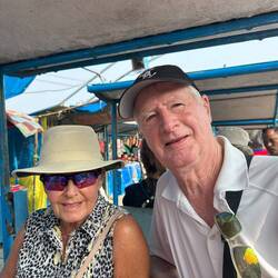 On the way back to the boat on trolley train.