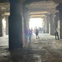 Supporting pillars, also carved out.