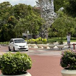 Five finger hand represents 5 national philosophies.