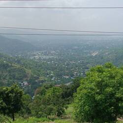 Looking down onto Dili's suburbs from the mountains to the west