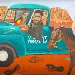 "Welcome to Indulkana" by V. Namatjira ... AGSA — Adelaide, SA.