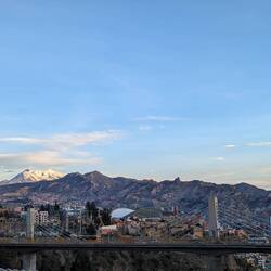 Blick auf den Vulkan Illimani
