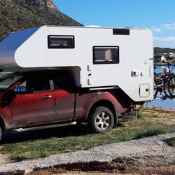 Unser Stellplatz in der Stavrosbucht