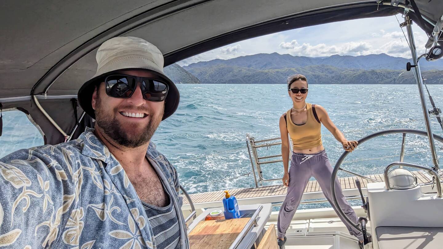 Vela cool as a cucumber on the helm