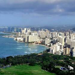 View of Honolulu from atop Diamond Head