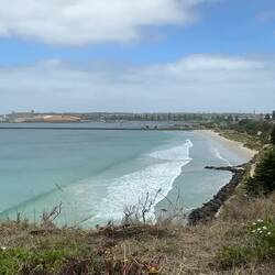 Nuns Beach and the Lee Breakwater from the Great South West Trail — Portland, VIC.