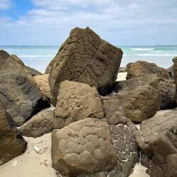 Interesting boulders on the way to Whaler's Point — Portland, VIC.