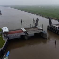 Oste-Sperrwerk von oben