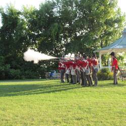 Lots of musket and canon fire throughout the battle.