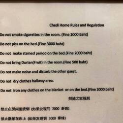 die Strafliste im Hotel