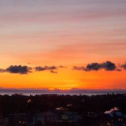 Stunning sunrise above the city