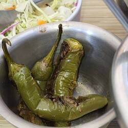 Grilled sorano peppers