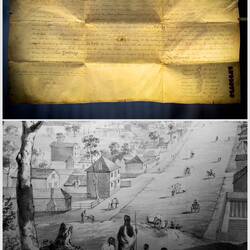 Symbol of the John Batman Treaty negotiating the sale of what is now Collins Street.